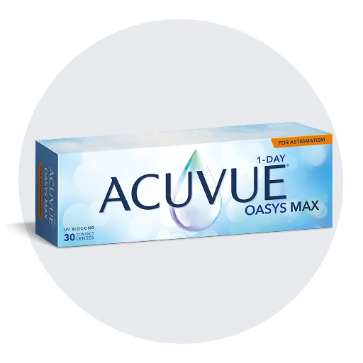Познакомьтесь с контактными линзами ACUVUE® OASYS MAX 1-Day for ASTIGMATISM*$