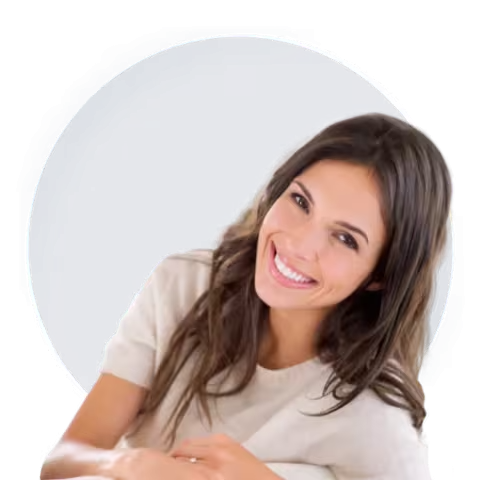 Smiling-young-woman-with-long-hair-wearing-a-white-t-shirt