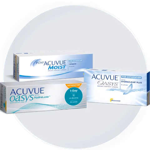 Упаковки с линзами ACUVUE®, предназначенных для людей с астигматизмом
