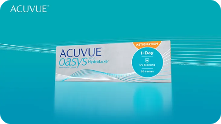 Познакомьтесь ближе с контактными линзами ACUVUE® OASYS with HydraLuxe® for ASTIGMATISM*2